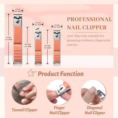 Sunnylia - Manicure Pedicure Set 12 Pcs Nail Care Kit for Women Nail Grooming Kit