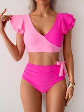 Sunnylia - Womens High Waisted Bathing Suits Tummy Control Two Piece Swimsuits Ruffle Bikini Sets Criss Cross Ruched Swimwear