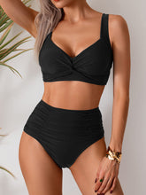 Sunnylia - Women's High Waisted Bikini Sets Twist Front Two Piece Swimsuit Ruched Tummy Control Bathing Suits