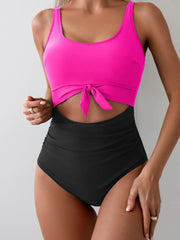 Sunnylia - Women's One Piece Swimsuit Tummy Control Slimming Bathing Suit Cutout Tie Knot Swimwear