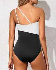 Sunnylia - One Shoulder One Piece Swimsuit for Women Tummy Control Bathing Suits