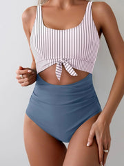 Sunnylia - Women's One Piece Swimsuit Tummy Control Slimming Bathing Suit Cutout Tie Knot Swimwear