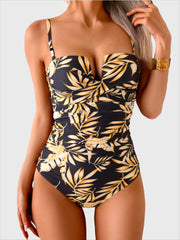 Sunnylia - Women's Push Up Wrap Front Swimsuit One Piece Tummy Control Bathing Suits Bandeau Support Slimming Swimwear