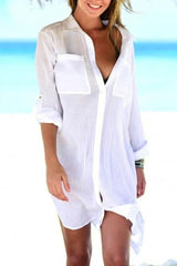 Sunnylia - Navy Pocket Long Sleeve Cover Up