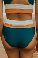 Sunnylia - Black Colorblock Cut Back Bikini Set