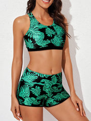 Sunnylia - Womens Athletic 3 Piece Tankini Swimsuits with Shorts Swim Tank Tops