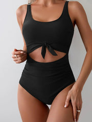 Sunnylia - Women's One Piece Swimsuit Tummy Control Slimming Bathing Suit Cutout Tie Knot Swimwear