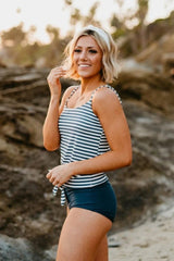 Sunnylia - Tie Front Blouson Tankini