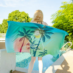 Sunnylia - Double Sided Velvet Beach Towel For Seaside Swimming Quick Drying Bath Towel