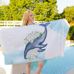 Sunnylia - Double Sided Velvet Beach Towel For Seaside Swimming Quick Drying Bath Towel