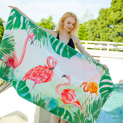 Sunnylia - Double Sided Velvet Beach Towel For Seaside Swimming Quick Drying Bath Towel