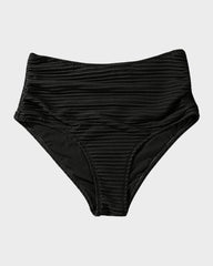 Sunnylia - Textured Knot-Front High-Waisted Bikini Set