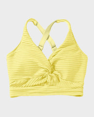 Sunnylia - Textured Knot-Front High-Waisted Bikini Set
