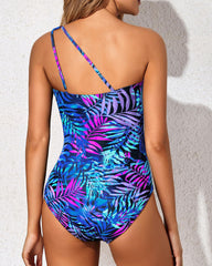 Sunnylia - One Shoulder One Piece Swimsuit for Women Tummy Control Bathing Suits