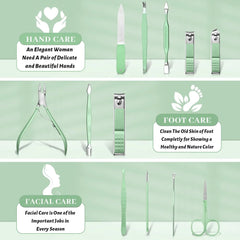 Sunnylia - Manicure Pedicure Set 12 Pcs Nail Care Kit for Women Nail Grooming Kit
