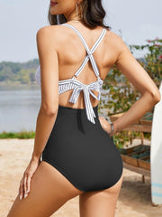 Sunnylia - Women's One Piece Swimsuits Tummy Control Cutout High Waisted Bathing Suit Wrap Tie Back
