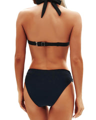 Sunnylia - Women Two Piece Bathing Suits Push Up Bikini Set Halter Swimsuit Vintage Swimwear