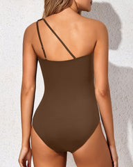 Sunnylia - One Shoulder One Piece Swimsuit for Women Tummy Control Bathing Suits