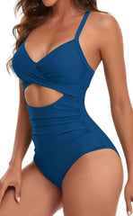 Sunnylia - Women's One Piece Swimsuits Tummy Control Cutout High Waisted Bathing Suit Wrap Tie Back