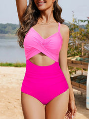 Sunnylia - Women's One Piece Swimsuits Tummy Control Cutout High Waisted Bathing Suit Wrap Tie Back