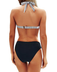 Sunnylia - Women Two Piece Bathing Suits Push Up Bikini Set Halter Swimsuit Vintage Swimwear