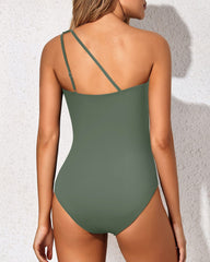 Sunnylia - One Shoulder One Piece Swimsuit for Women Tummy Control Bathing Suits