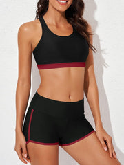 Sunnylia - Womens Athletic 3 Piece Tankini Swimsuits with Shorts Swim Tank Tops