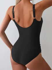 Sunnylia - Women's One Piece Swimsuit Tummy Control Slimming Bathing Suit Cutout Tie Knot Swimwear