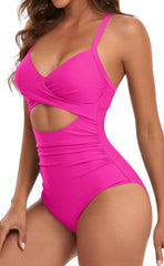 Sunnylia - Women's One Piece Swimsuits Tummy Control Cutout High Waisted Bathing Suit Wrap Tie Back