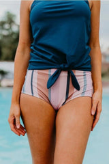 Sunnylia - Tie Front Blouson Tankini