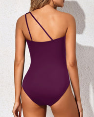 Sunnylia - One Shoulder One Piece Swimsuit for Women Tummy Control Bathing Suits
