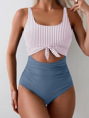 Sunnylia - Women's One Piece Swimsuit Tummy Control Slimming Bathing Suit Cutout Tie Knot Swimwear
