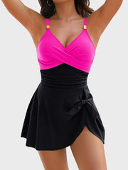 Sunnylia - Knot Detail Skirted One-Piece Swimsuit