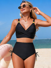 Sunnylia - Women's High Waisted Bikini Sets Drawstring Tummy Control Swimsuits Crisscross Tie Back Bathing Suit
