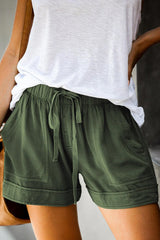 Sunnylia - Womens Drawstring Shorts Summer Elastic Waist Casual Lightweight with Pockets