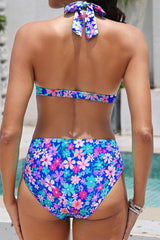 Sunnylia - Women Two Piece Bathing Suits Push Up Bikini Set Halter Swimsuit Vintage Swimwear