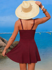 Sunnylia - Women's New Mesh One Piece Swim Dress Swimsuit Tummy Control Bathing Suit