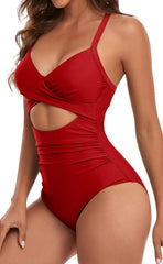Sunnylia - Women's One Piece Swimsuits Tummy Control Cutout High Waisted Bathing Suit Wrap Tie Back