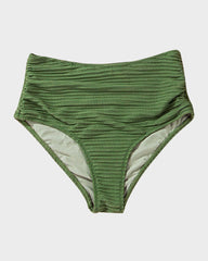 Sunnylia - Textured Knot-Front High-Waisted Bikini Set