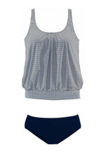 Sunnylia - Blue Stripes Tankini With Shorts Drawstring