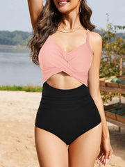 Sunnylia - Women's One Piece Swimsuits Tummy Control Cutout High Waisted Bathing Suit Wrap Tie Back