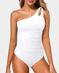 Sunnylia - One Shoulder One Piece Swimsuit for Women Tummy Control Bathing Suits