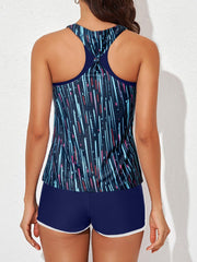 Sunnylia - Womens Athletic 3 Piece Tankini Swimsuits with Shorts Swim Tank Tops