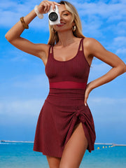 Sunnylia - Women's New Mesh One Piece Swim Dress Swimsuit Tummy Control Bathing Suit