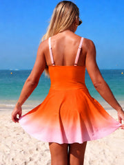 Sunnylia - Women's One Piece Swimsuit Tummy Control Ruched Deep V Neck Open Back Bathing Suit