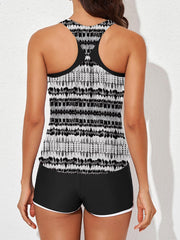 Sunnylia - Womens Athletic 3 Piece Tankini Swimsuits with Shorts Swim Tank Tops