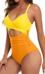 Sunnylia - Women's One Piece Swimsuits Tummy Control Cutout High Waisted Bathing Suit Wrap Tie Back