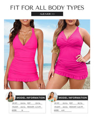Sunnylia - Deep V Cross Back Ruched One Piece Swimsuit