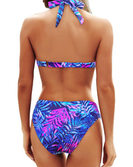 Sunnylia - Women Two Piece Bathing Suits Push Up Bikini Set Halter Swimsuit Vintage Swimwear
