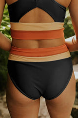 Sunnylia - Sky Blue Colorblock Cut Back Bikini Set